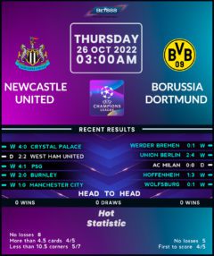 Newcastle United vs Borussia Dortmund