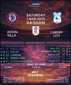 Aston Villa vs Cardiff City
